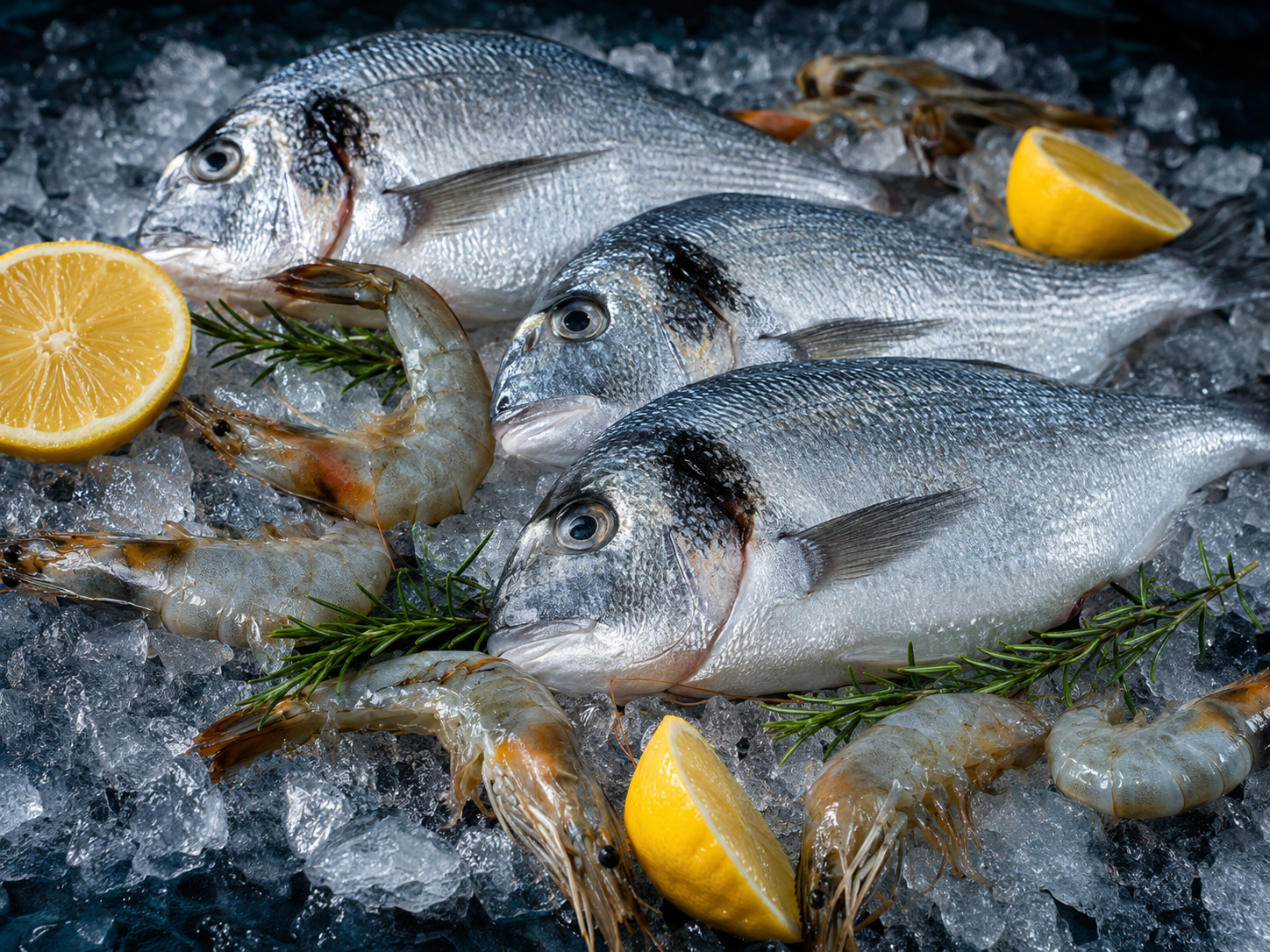 Fresh fish and shrimp available from Waterfront Market Dubai